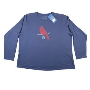 Life is Good XXXL Crusher Tee Long Sleeve Tribal Cardinal Blue NEW NWT